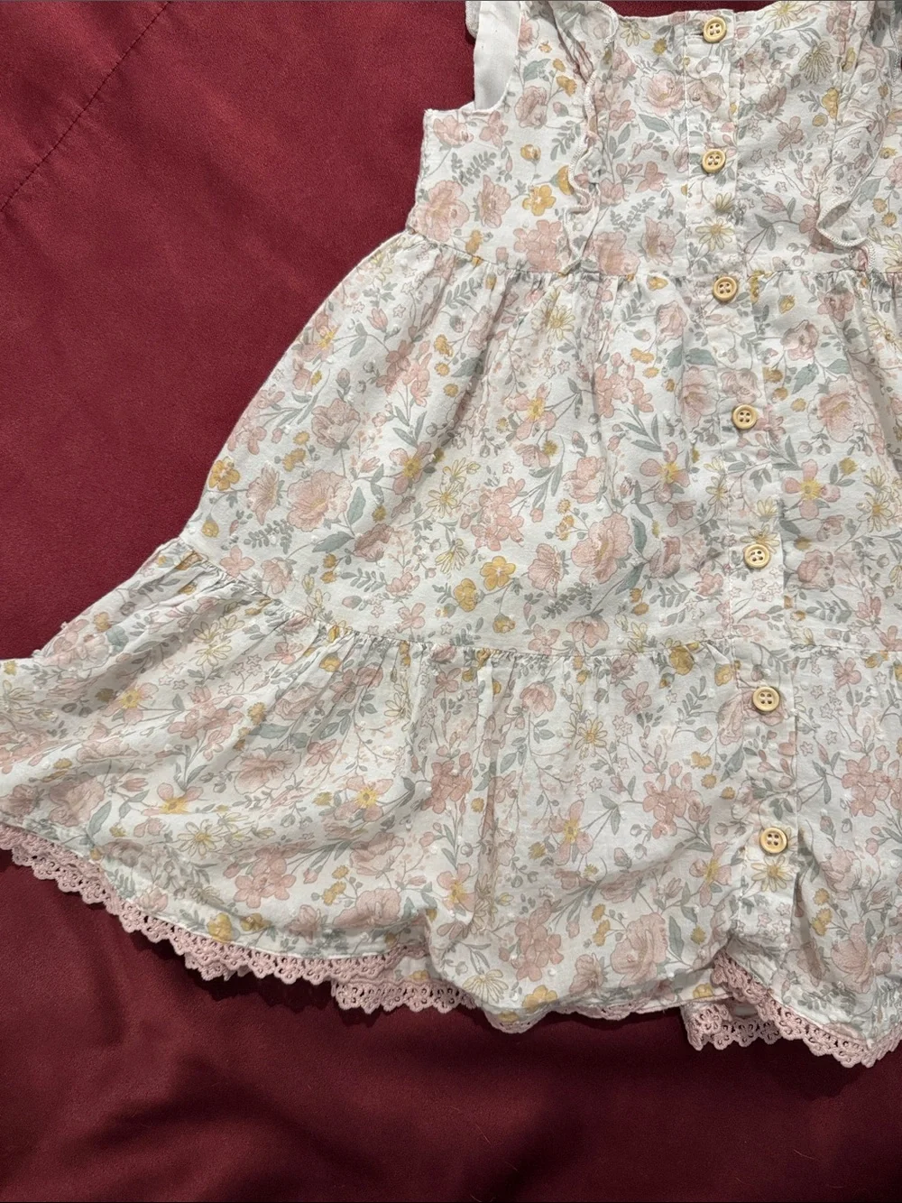 Catherine Malandrino Girls 3T White Floral Sundress with Pink & Yellow Accents